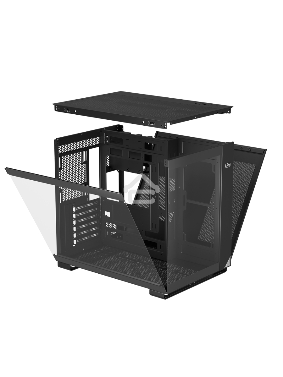 Корпус без блока питания PCCOOLER C3 T500 BK, Panoramic Mid Tower, Black, TG, 0.7 SPCC, no fans ATX, mATX, mITX 175/400/200mm 1x2.5