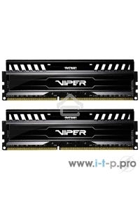 Оперативная память Patriot Viper 3, DDR3, 8GB (2x4 GB), 1600 MHz, CL9, радиатор, черный