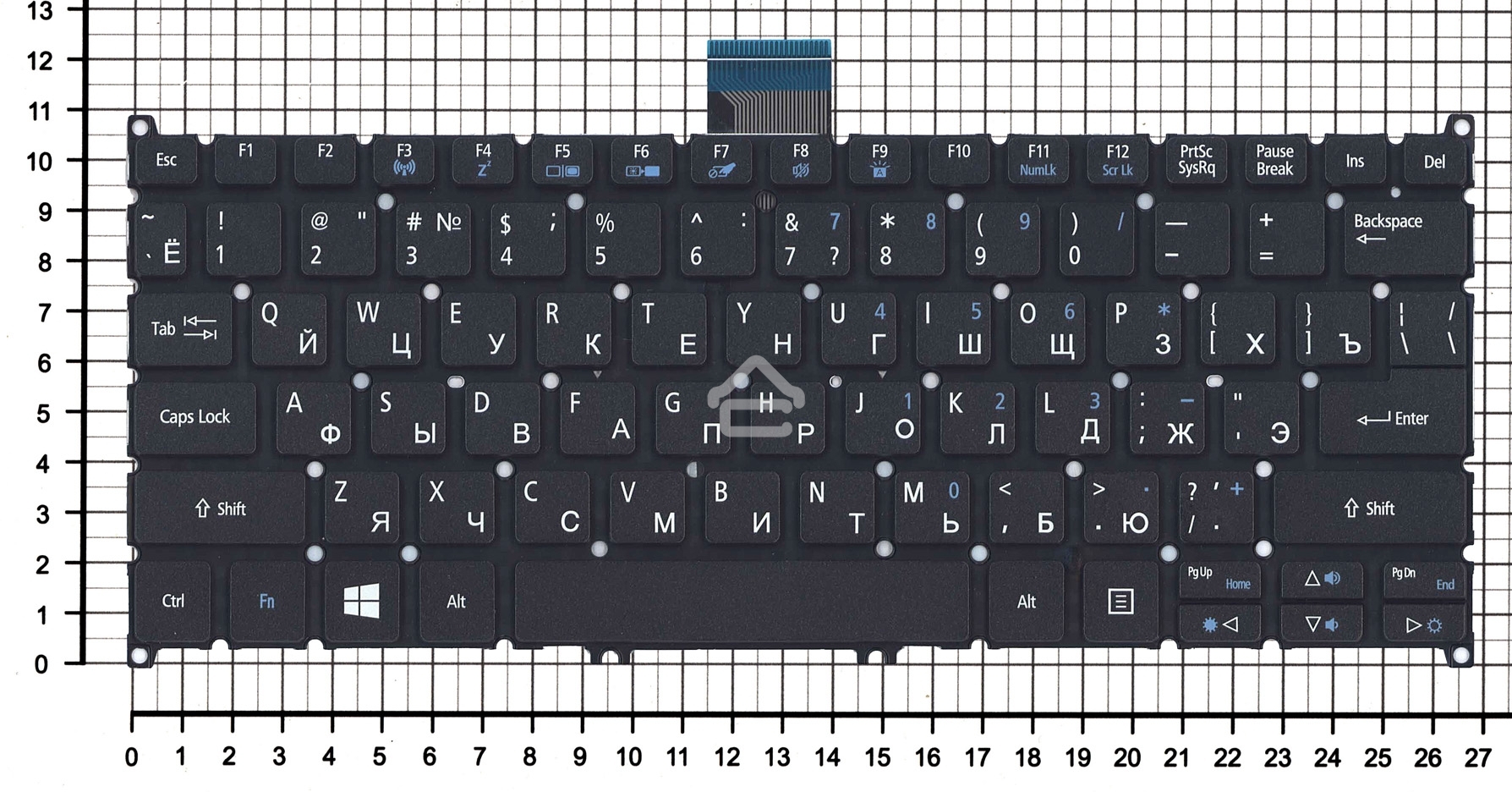 Клавиатура для ноутбука Acer Aspire V5-122P черная с подсветкой