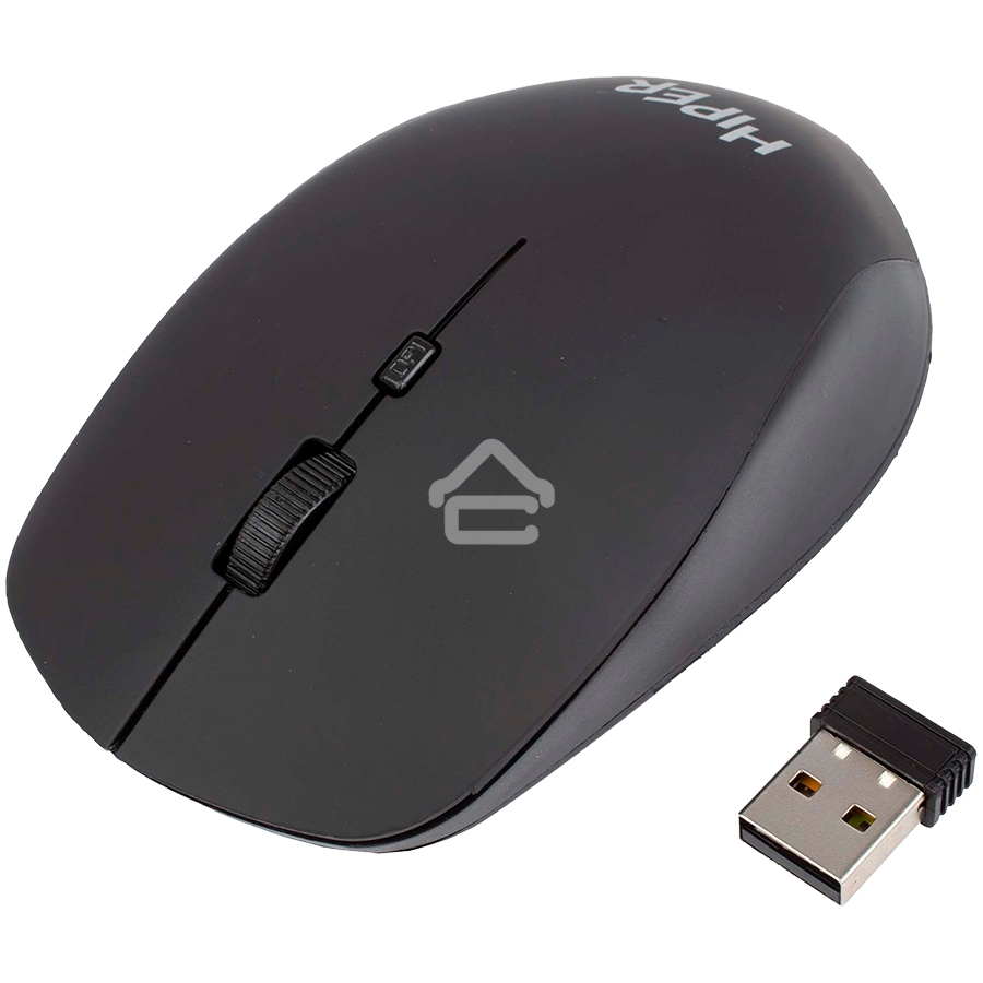 Мышь беспроводная HIPER HOMW-091 черный, 1600 dpi, радиоканал, USB, кнопки - 4