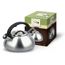 Чайник для плиты TECO 3,0 л. со свистком, TC-101, из нержавеющей стали, бесшовный корпус Чайник для плиты TECO 3,0 л. со свистком, TC-101, из нержавеющей стали, бесшовный корпус