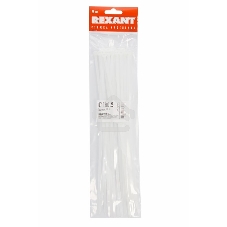Хомут-стяжкa нeйлонoвая Rexant 300x4,8 мм, белая, упаковка 25 шт.