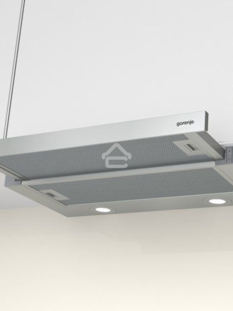 Встраиваемая вытяжка Gorenje TH62E4X, ширина 60 см, механическое управление, отвод и рециркуляция, 450 м3/ч, нержавеющая сталь