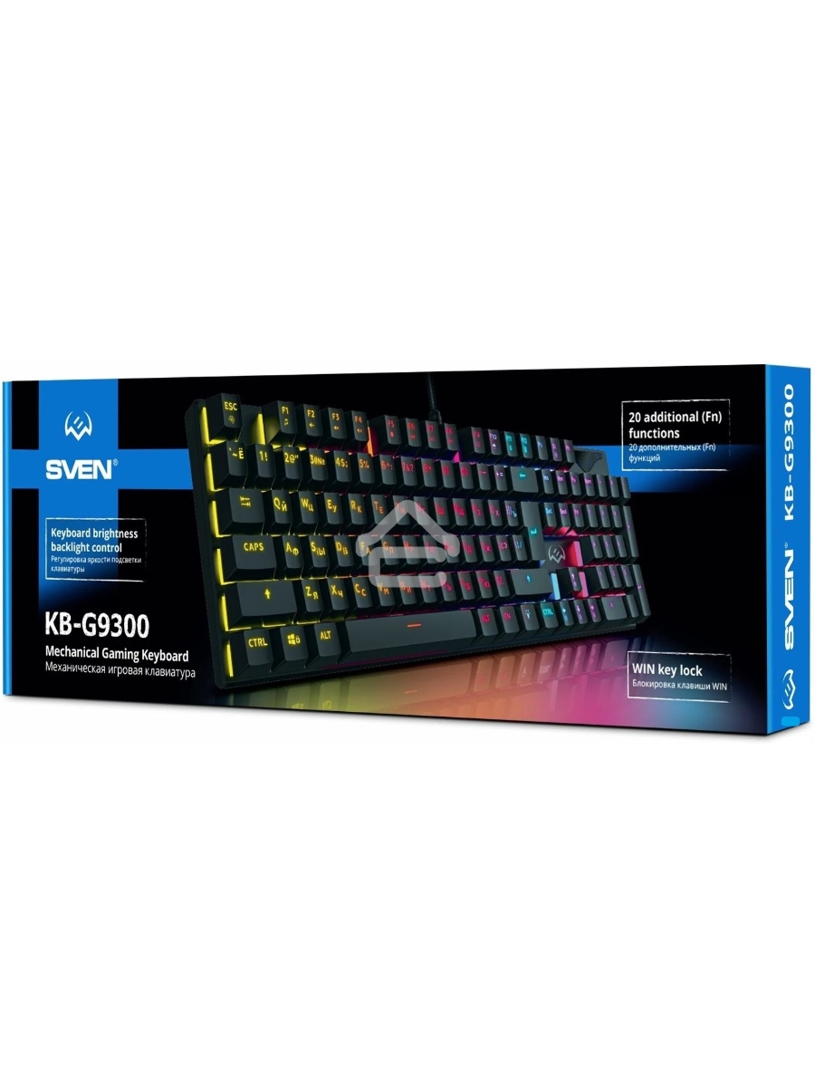 Игровая клавиатура Sven KB-G9300 чёрная (Outemu Blue switches,104кл., подсветка)