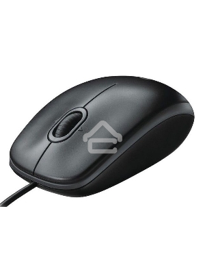 Мышь проводная Logitech B100 черный, 1000 dpi, USB, кнопки - 3