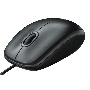 Мышь проводная Logitech B100 черный, 1000 dpi, USB, кнопки - 3