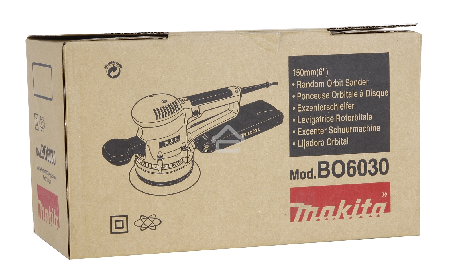 Эксцентриковая шлифовальная машина Makita BO6030 ЭШМ,310Вт,ф150мм,4000-10000об\м,ампл-3мм,2.3кг,кор,п\сборник