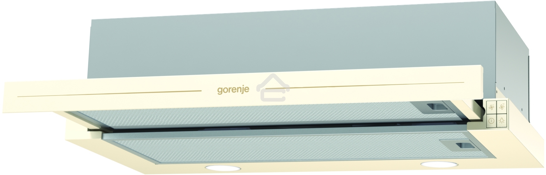 Вытяжка встраиваемая Gorenje BHP62CLI слоновая кость, 60 см, 435 куб. м/ч, 71 дБ