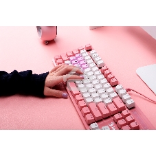 Клавиатура проводная A4Tech Bloody B800 Dual Color USB розовый/белый