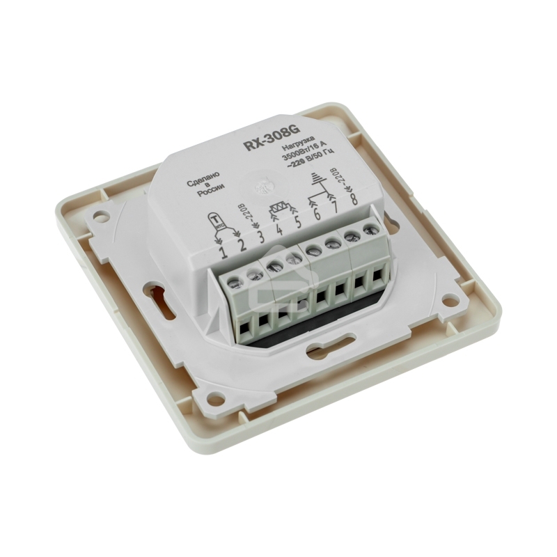 Терморегулятор механическийRX-308G (бежевый) (совместим с Schneider серии Glossa) Rexant