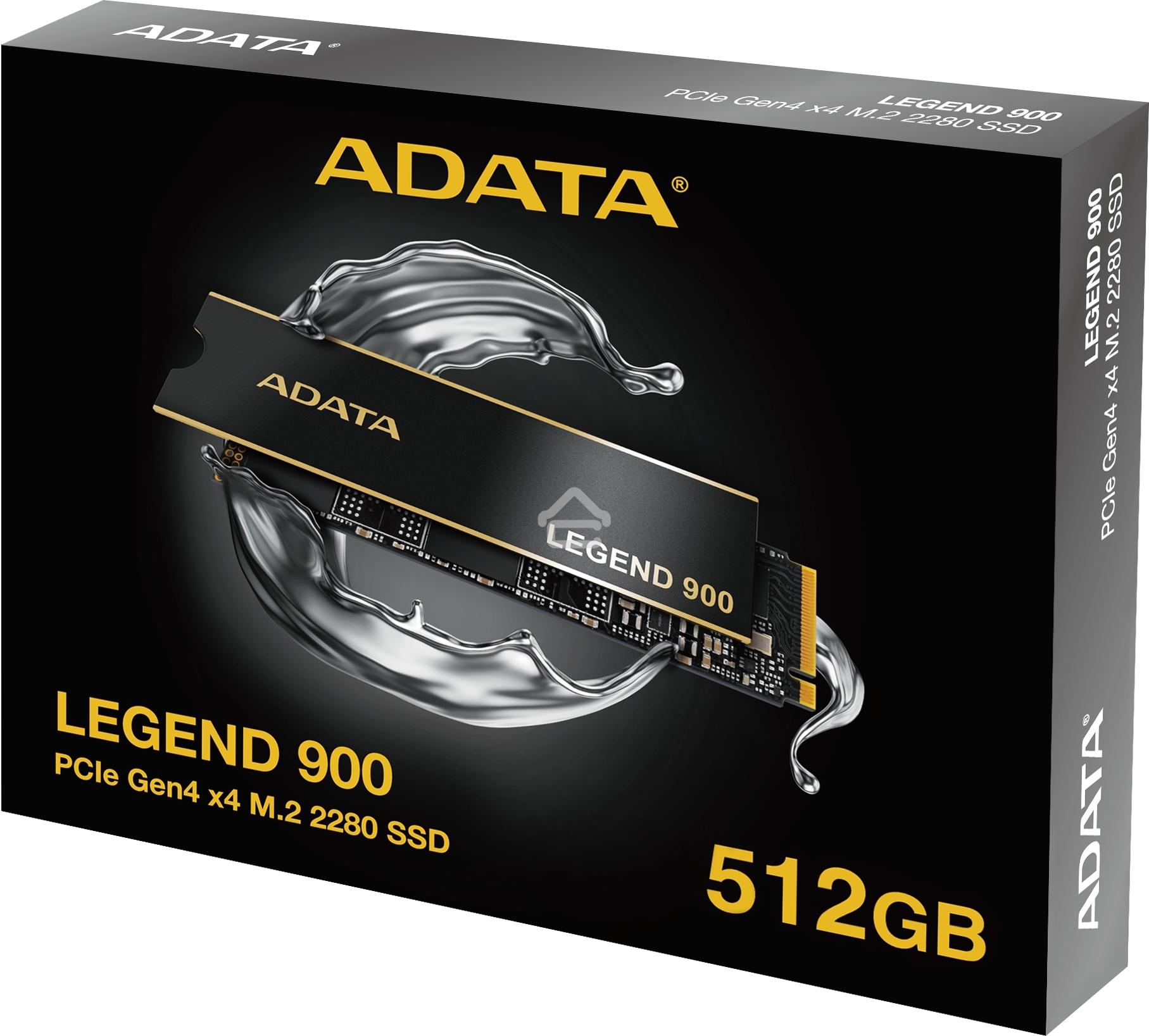 Накопитель SSD ADATA LEGEND 900, 512Gb, PCIe 4.0 x4, M.2 2280, NVMe, R/W 6200/2300, с радиатором