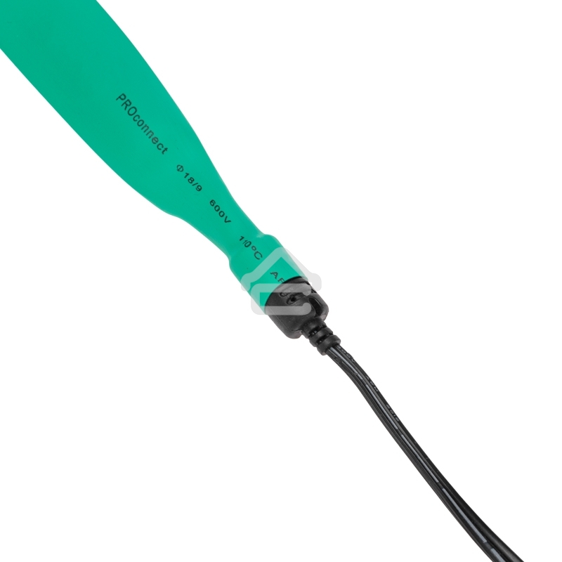 Трубка термоусаживаемая ТУТ 18,0/9,0мм, зеленая, упаковка 50 шт. по 1м, PROconnect