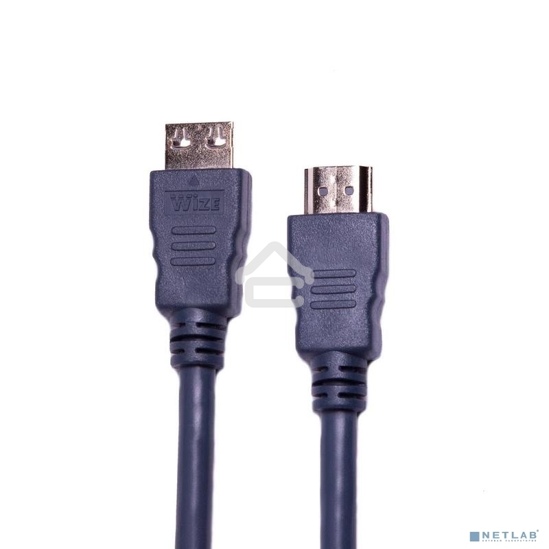 Кабель HDMI CP-HM-HM-10M Wize, 10 м, v.2.0, K-Lock, soft cable, 19M/19M, позол.разъемы, экран, темно-серый, пакет