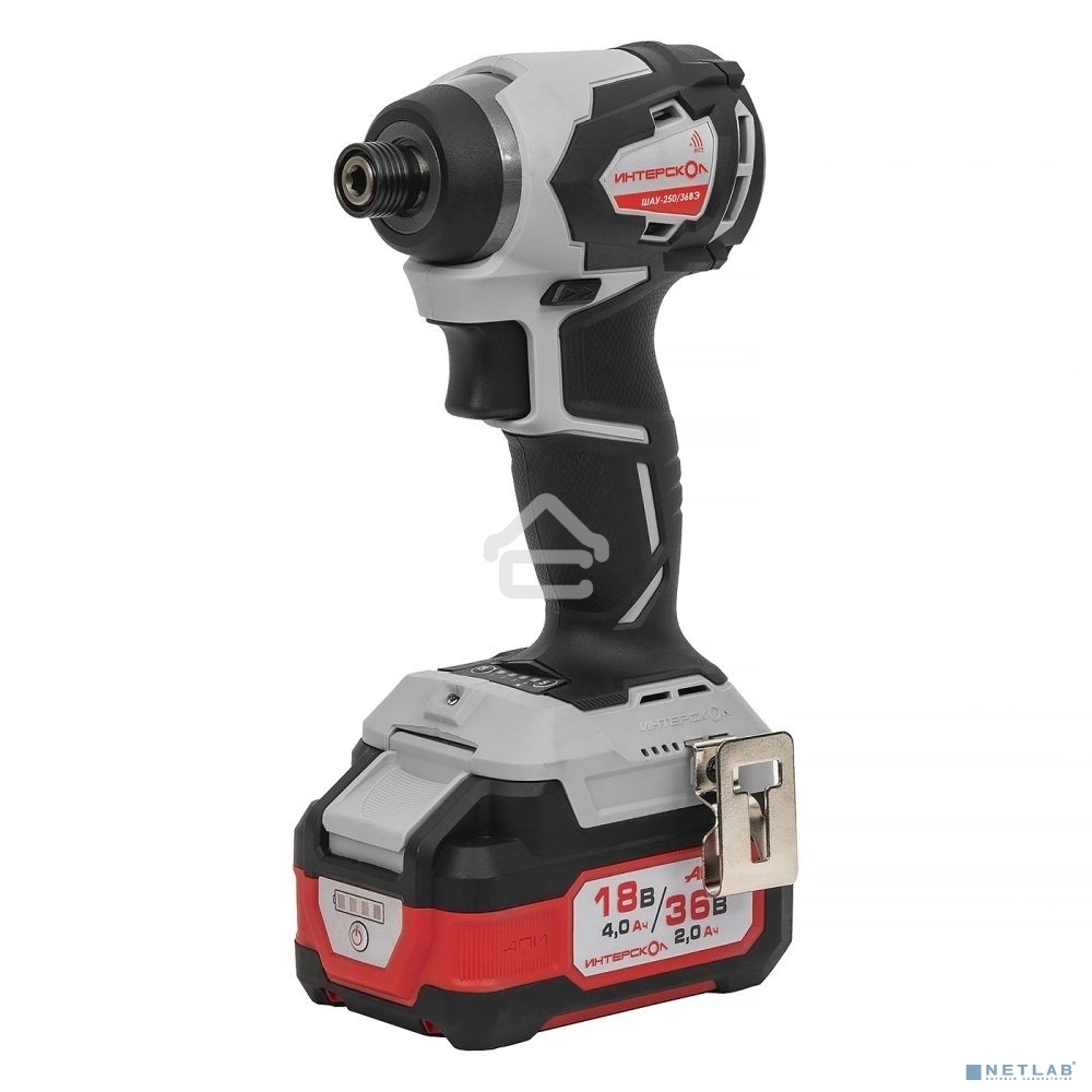 Дрель-шуруповерт аккумуляторная бесщеточная ИНТЕРСКОЛ ШАУ-250/36ВЭ Li-ion АПИ [862.2.2.70] Li-ion, кейс,2 аккум. 2,0А·ч, ЗУ