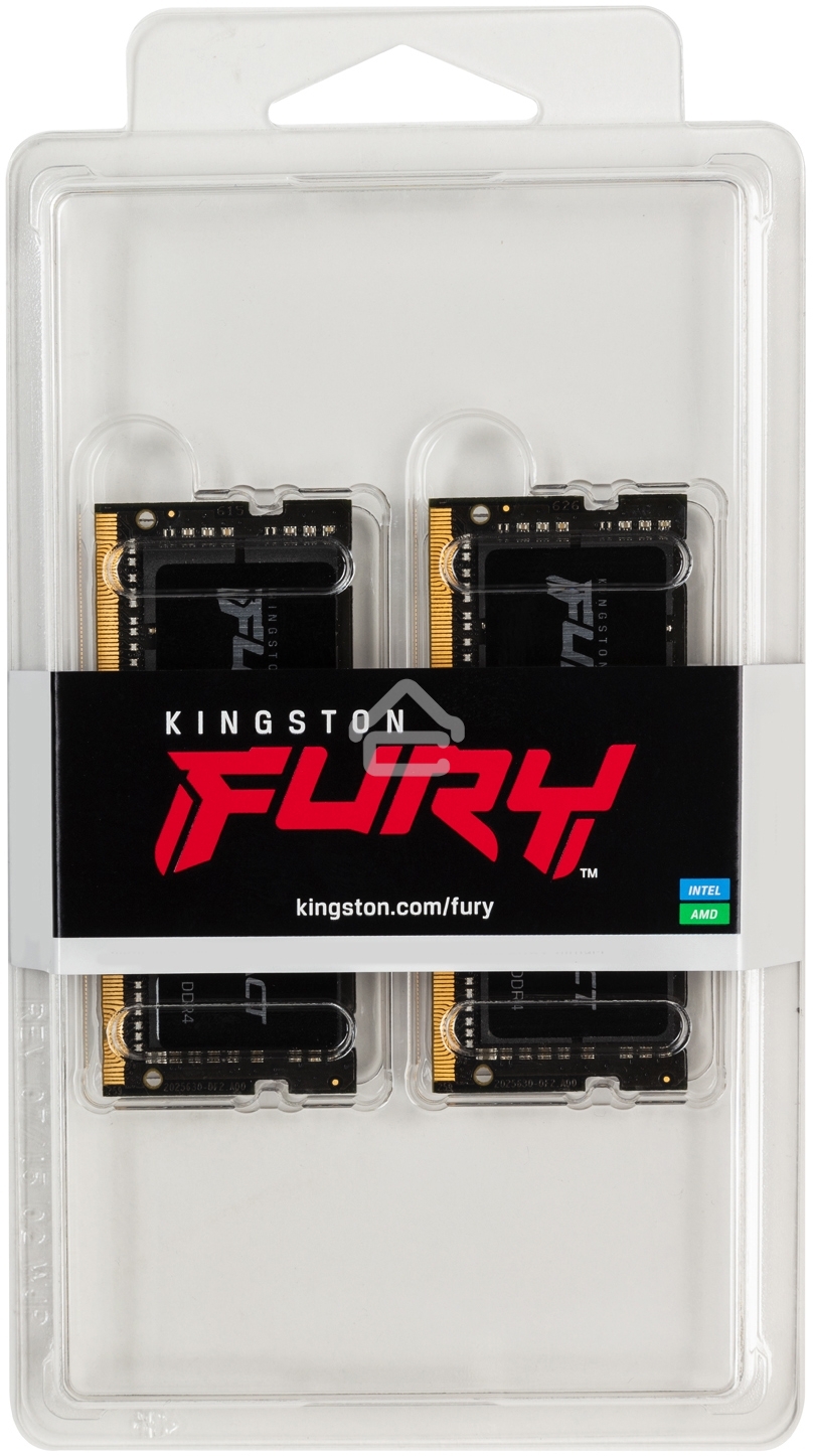 Оперативная память Kingston Fury Impact, DDR4, 64Gb (2x32Gb), 3200MHz, CL20, SO-DIMM