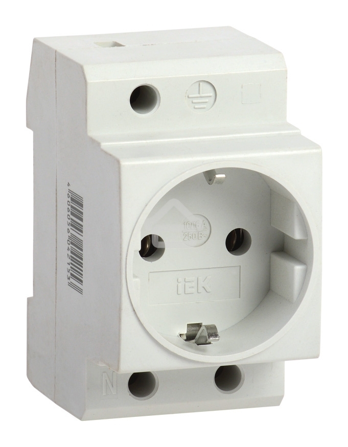 Розетка силовая РАр10-3-ОП с заземл. на DIN-рейку ИЭК MRD10-16