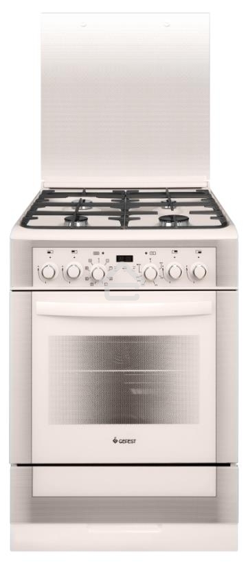 Плита комбинированная Gefest ПГЭ 6302-04 0267 бежевый, конфорок 4 газовых, духовка 55 л, 60 см x 85 см x 60 см