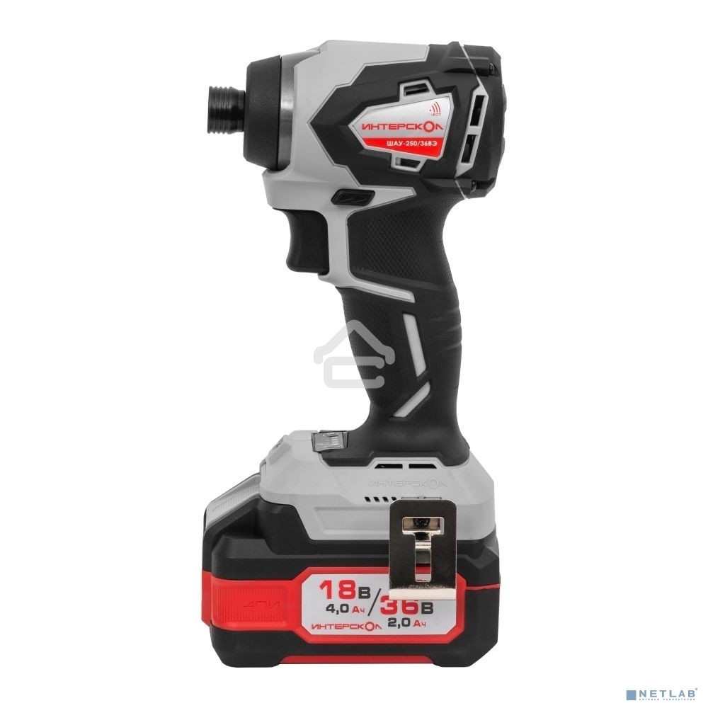 Дрель-шуруповерт аккумуляторная бесщеточная ИНТЕРСКОЛ ШАУ-250/36ВЭ Li-ion АПИ [862.2.2.70] Li-ion, кейс,2 аккум. 2,0А·ч, ЗУ