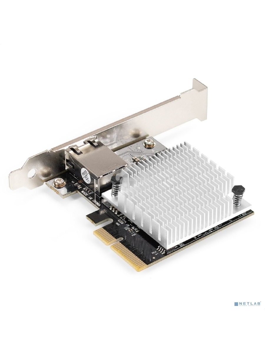 Сетевой адаптер ExeGate EXE-107S (PCI-E x4 v3.0, 1xRJ45, UTP 100Mbps/1000Mbps/2.5Gbps/10Gbps Marvell AQC107S)