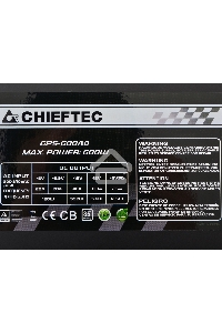 Блок питания Chieftec RTL GPS-600A8, 600Вт, 80 PLUS, 120мм, черный