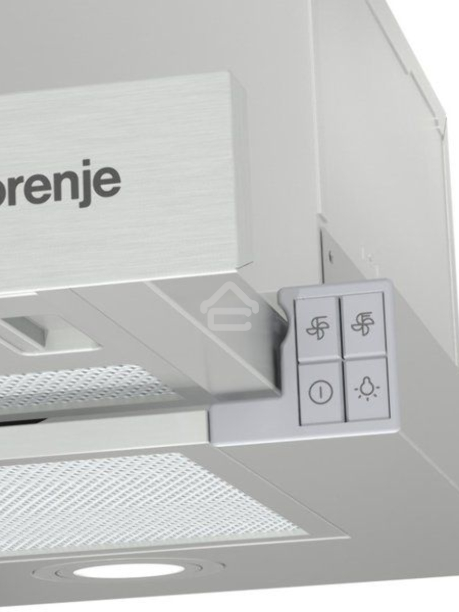 Встраиваемая вытяжка Gorenje TH62E4X, ширина 60 см, механическое управление, отвод и рециркуляция, 450 м3/ч, нержавеющая сталь