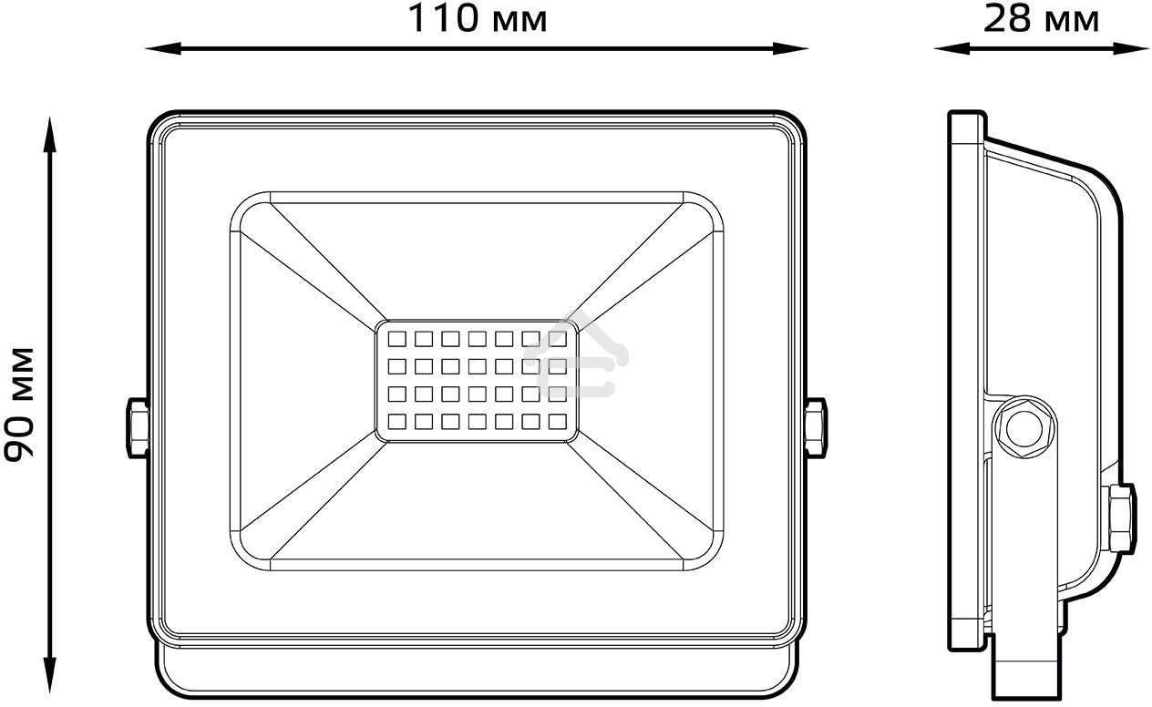 Прожектор светодиодный Elementary 30Вт 2100лм IP65 6500К бел. Gauss 613120330