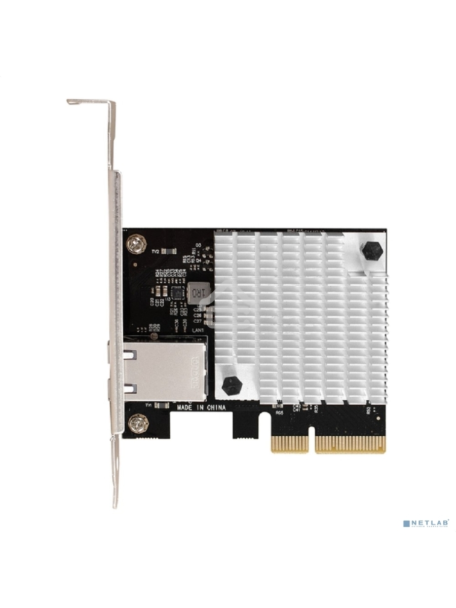 Сетевой адаптер ExeGate EXE-107S (PCI-E x4 v3.0, 1xRJ45, UTP 100Mbps/1000Mbps/2.5Gbps/10Gbps Marvell AQC107S)