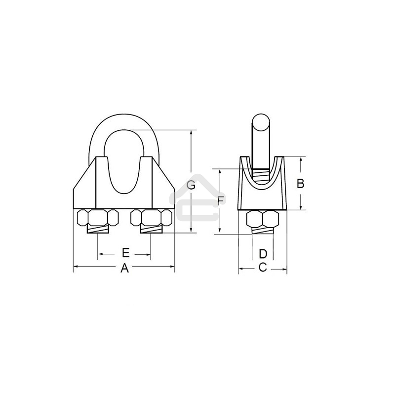 Зажим для троса d 6