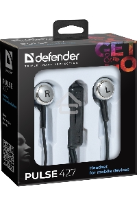 Наушники Defender Pulse 427 черный  вставки