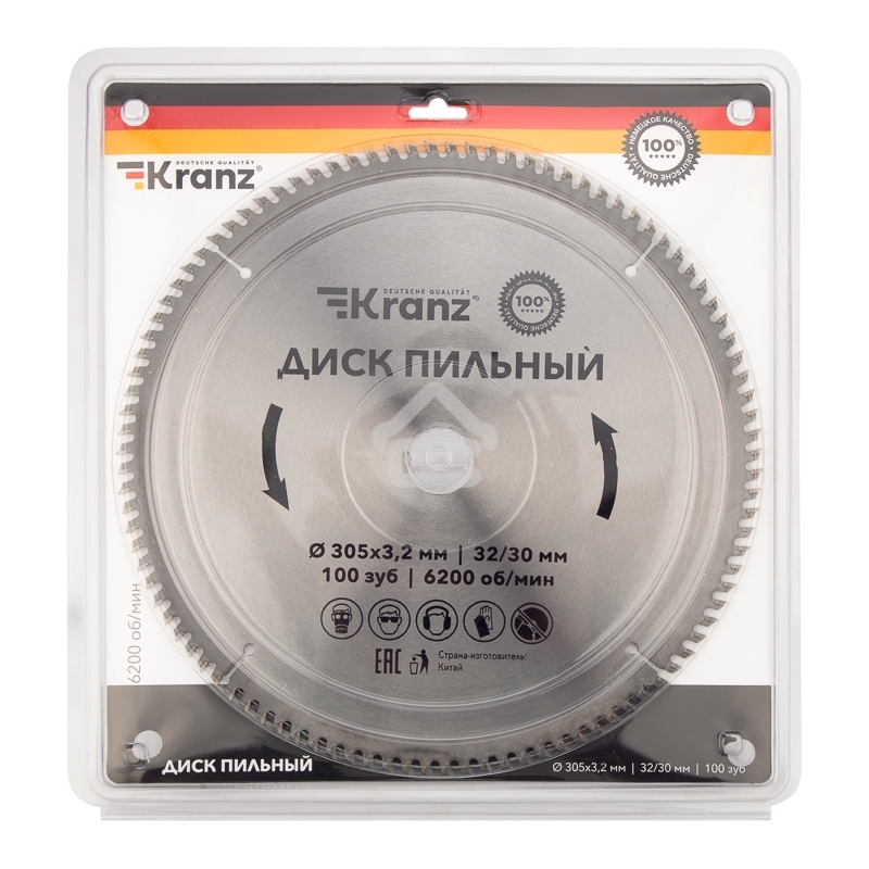 Диск пильный Kranz 305 мм х 100 зуб х 32/30 мм