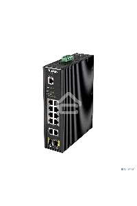 Промышленный управляемый коммутатор D-Link DIS-200G-12PS/A2A 2 уровня с 10 портами 10/100/1000Base-T и 2 портами 1000Base-X SFP (8 портов с поддержкой PoE 802.3af/802.3at (30 Вт), PoE-бюджет до 240Вт)