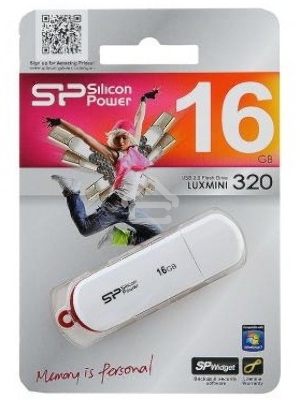 Флеш диск Silicon Power 16Gb LuxMini 320 SP016GBUF2320V1W USB2.0 белый