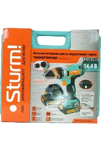 Шуруповерт Sturm CD3614T, Аккумуляторная, 14,4В, 2 АКБ, Кейс