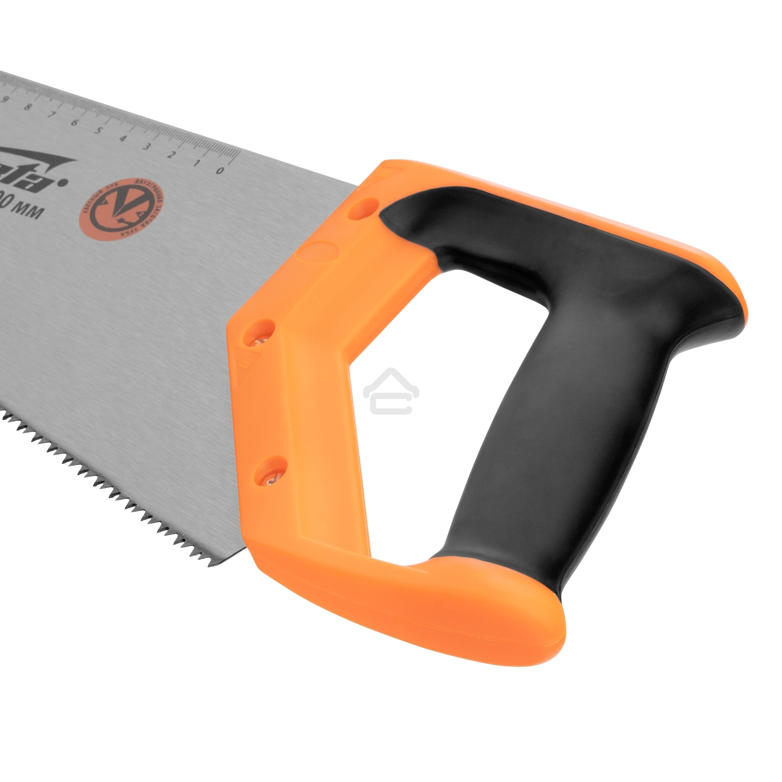 Ножовка по дереву Sparta 500 мм, 7-8 TPI, зуб-2D, каленый зуб, линейка, двухкомпонентная рукоятка