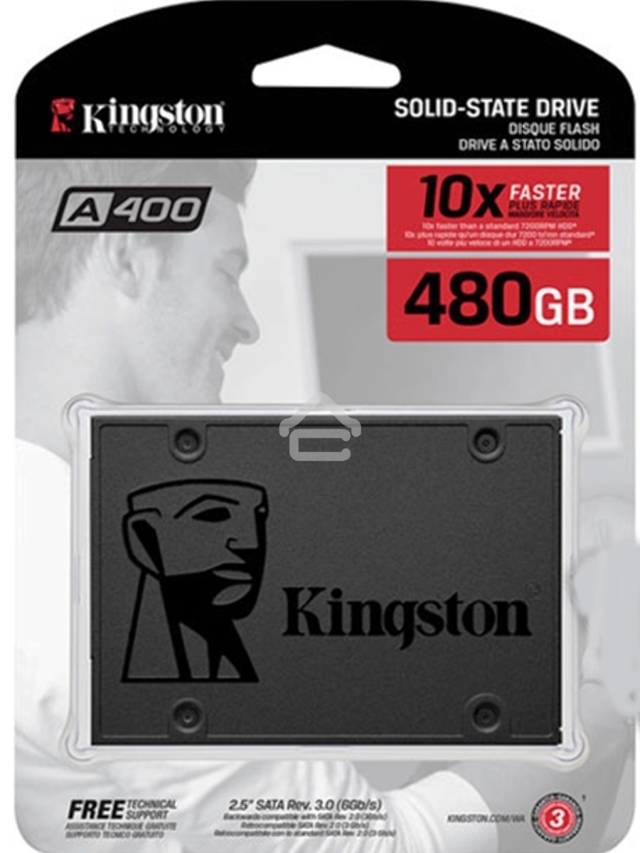 Накопитель SSD Kingston A400, 480GB, SATA III, 2.5