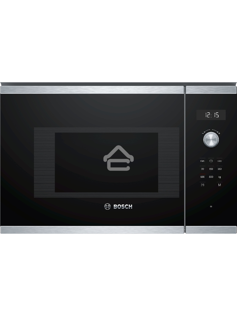 Микроволновая печь встраиваемая Bosch BFL524MS0 нержавеющая сталь, 20 л, 800 Вт, переключатели - поворотный механизм/сенсор