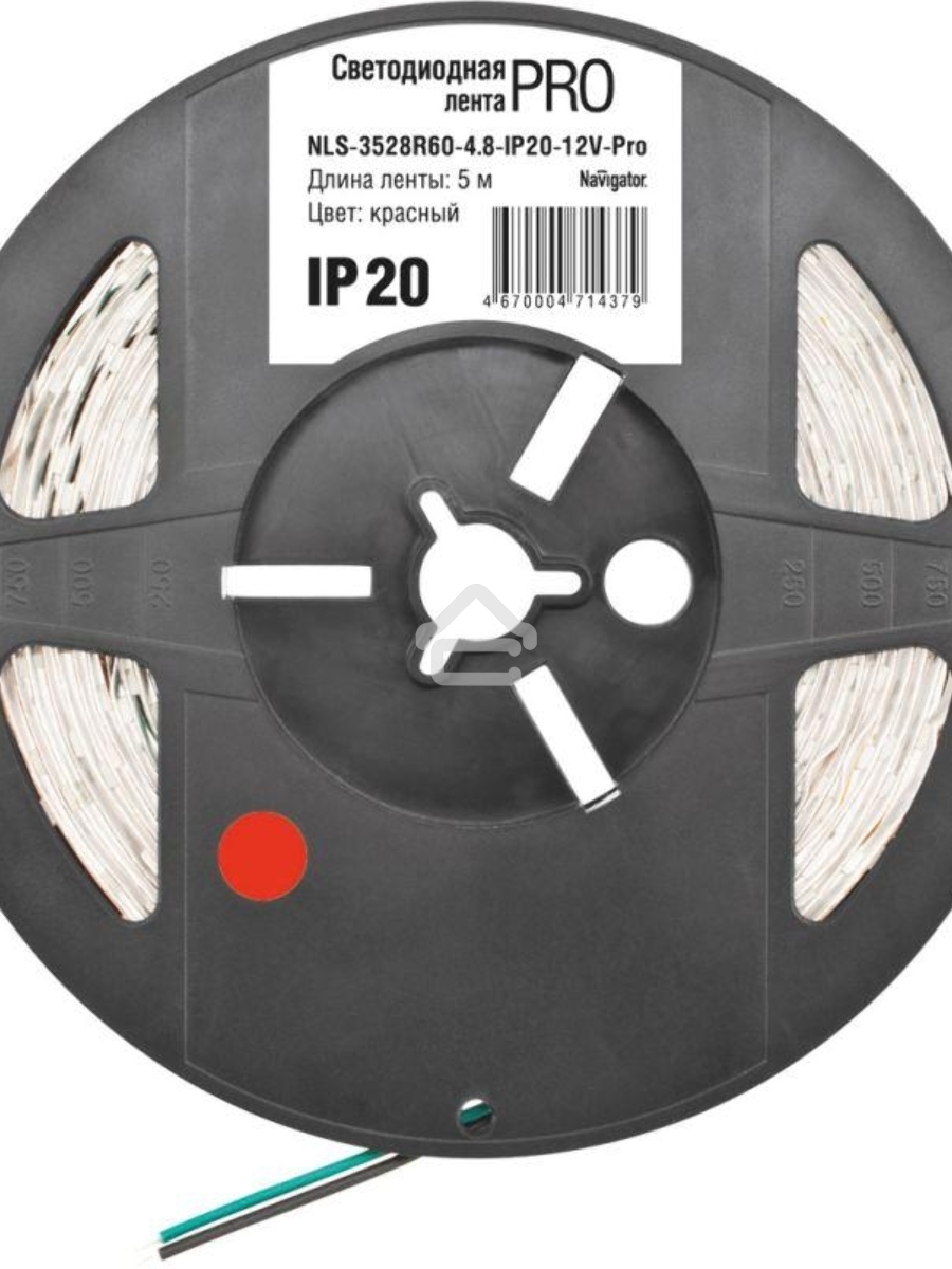 Лента светодиодная 71 437 NLS-3528R60-4.8-IP20-12В-Pro R5 4.8Вт/м (уп.5м) Navigator 71437