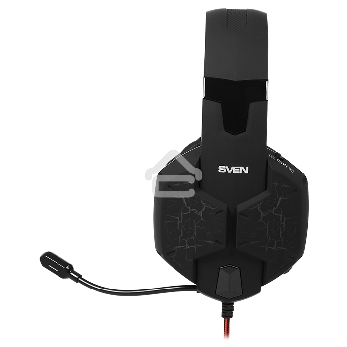 Игровые наушники с микрофоном SVEN AP-U988MV, черный-красный (USB, LED, 7.1)
