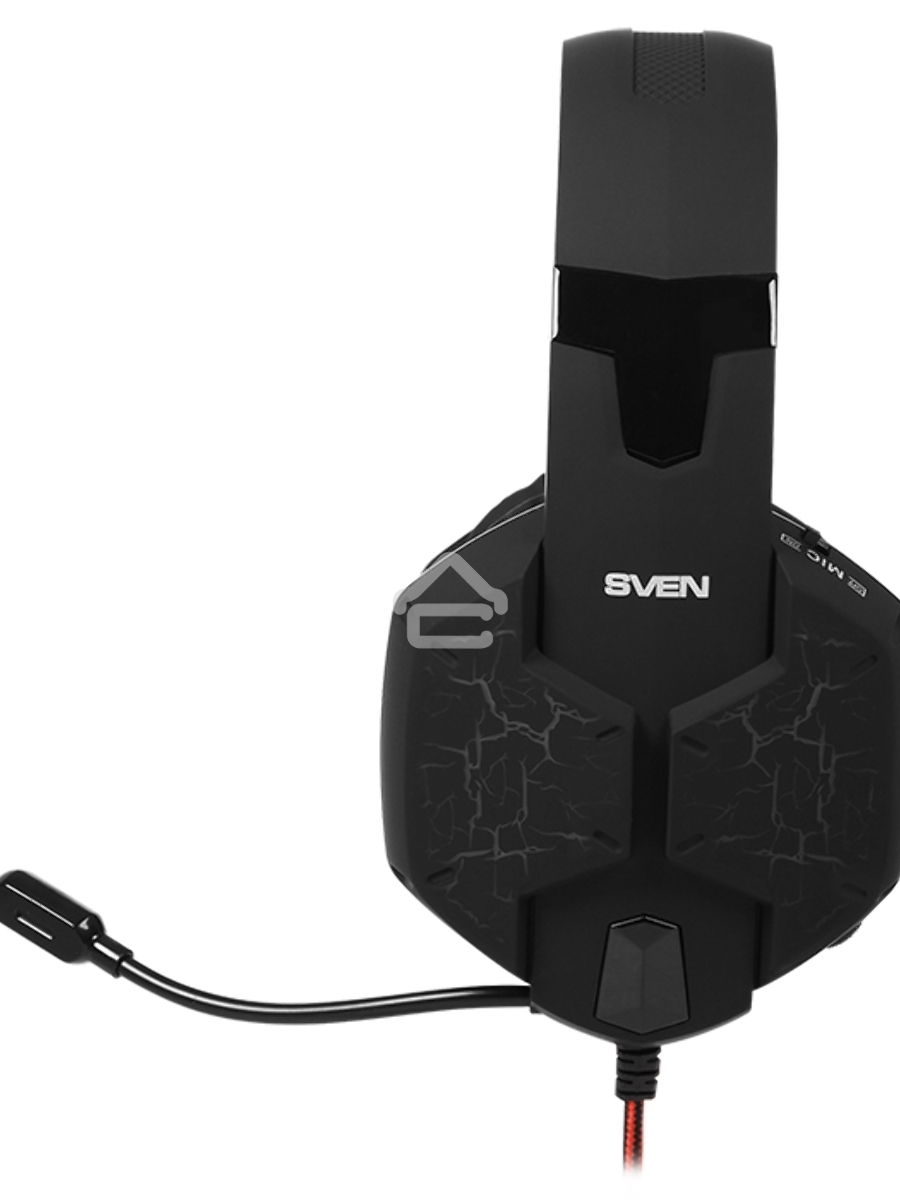 Игровые наушники с микрофоном SVEN AP-U988MV, черный-красный (USB, LED, 7.1)