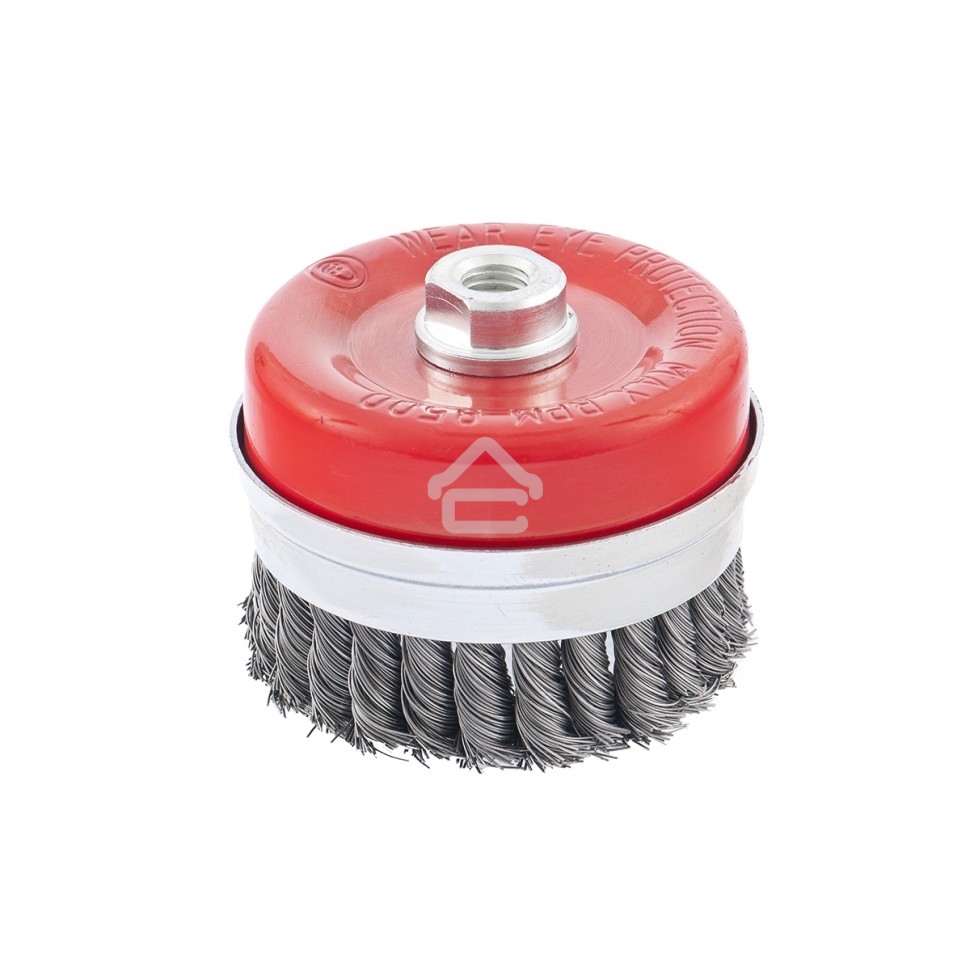 Щетка Matrix для УШМ Heavy Duty, 100 мм, М14, Чашка, крученая проволока 0,5 мм