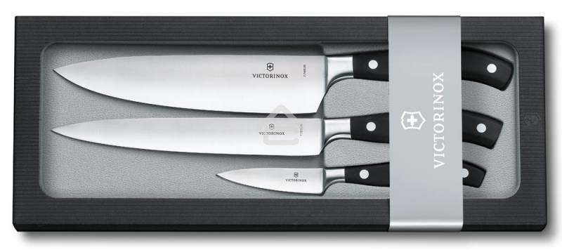 Набор ножей кухонных Victorinox Forged Chefs (7.7243.3) компл.:3шт черный подар.коробка