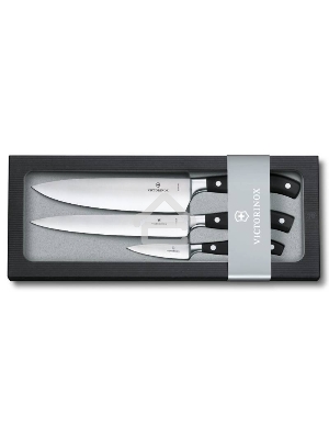 Набор ножей кухон. Victorinox Forged Chefs (7.7243.3) компл.:3шт черный подар.коробка