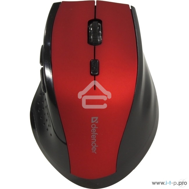Мышь беспроводная Defender Accura MM-365 красный, 1600 dpi, радиоканал, USB, кнопки - 6
