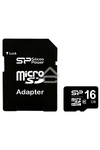 Флеш карта microSDHC 16Gb Class10 Silicon Power SP016GBSTH010V10-SP + adapter