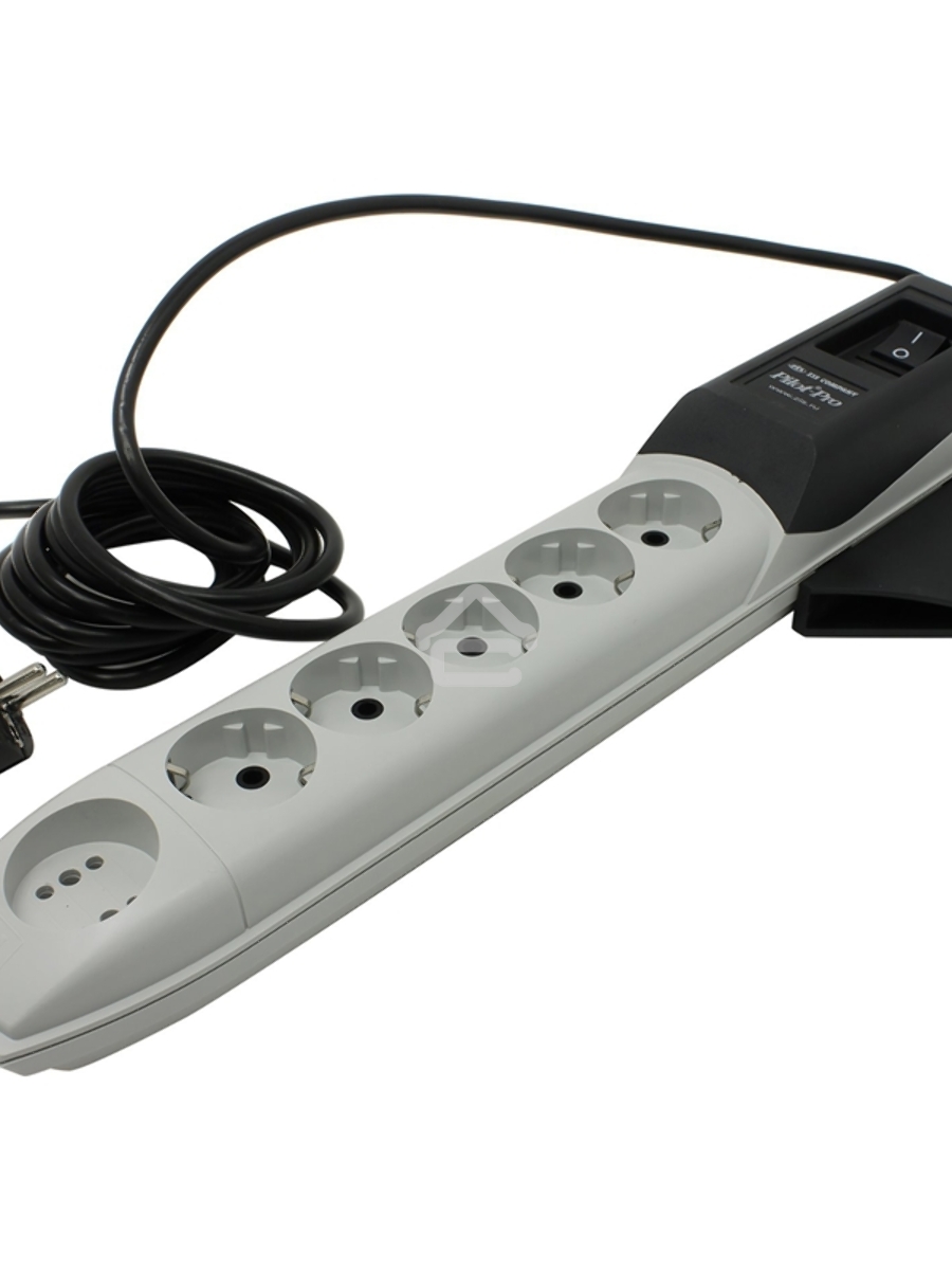Сетевой фильтр ZIS Pilot Pro 6 розеток (5 евро + 1Gadget Parking) 1.8 м, автомат защиты Surge protector Pilot PRO 6 outlets (5 euro + 1 without ground) 10A / 2.2kVt, 1.8m, automatic circuit-breaker