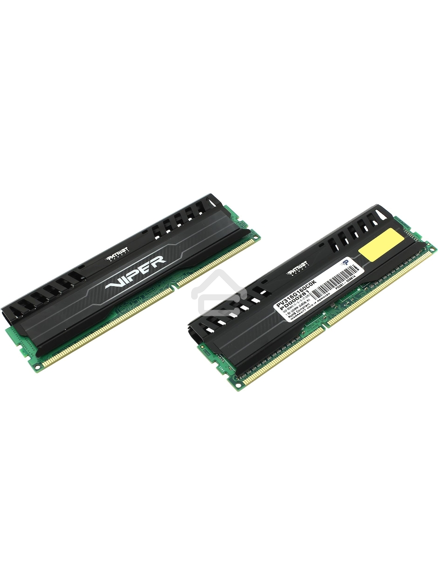 Оперативная память Patriot Viper 3, DDR3, 16GB (2x8 GB), 1600 MHz, CL10, DIMM, радиатор, черный