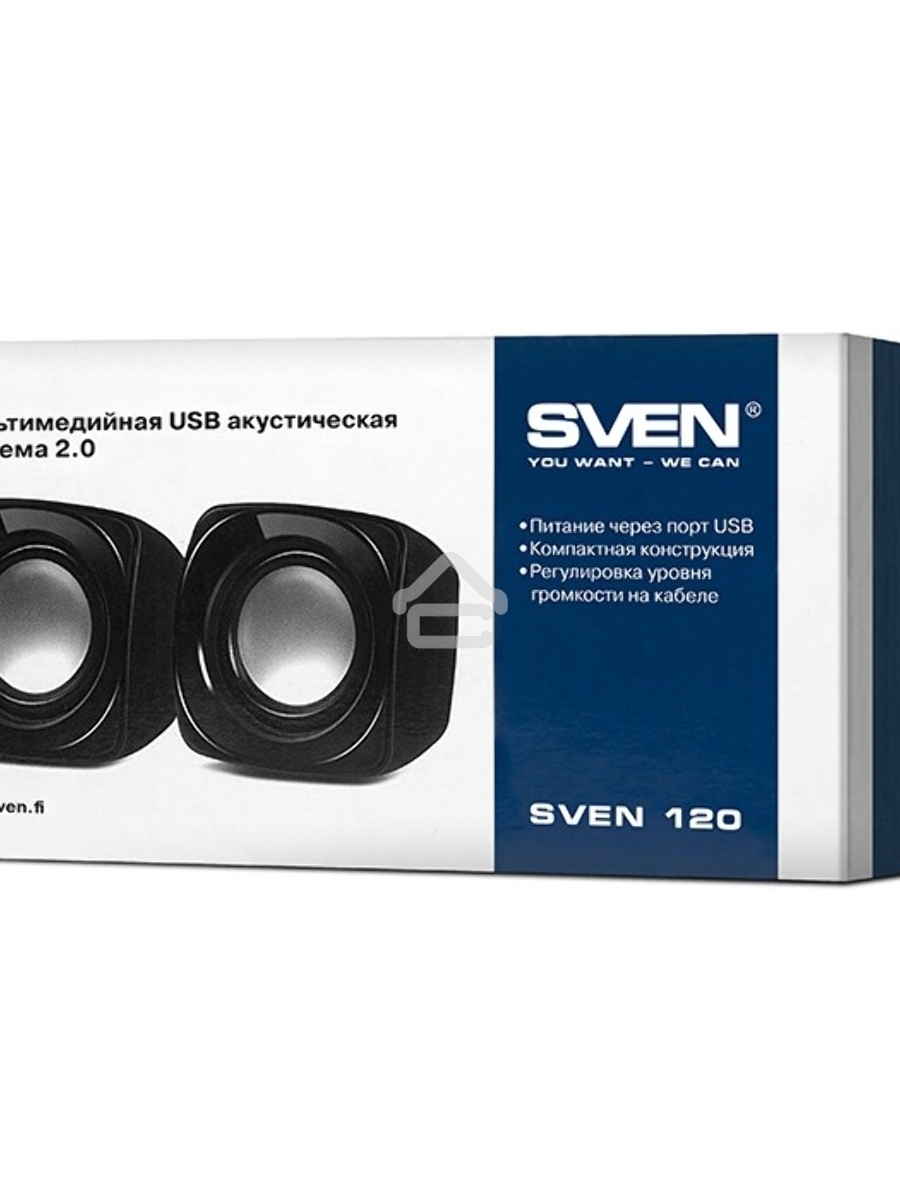 Колонки Sven 120 2.0 черный 5Вт