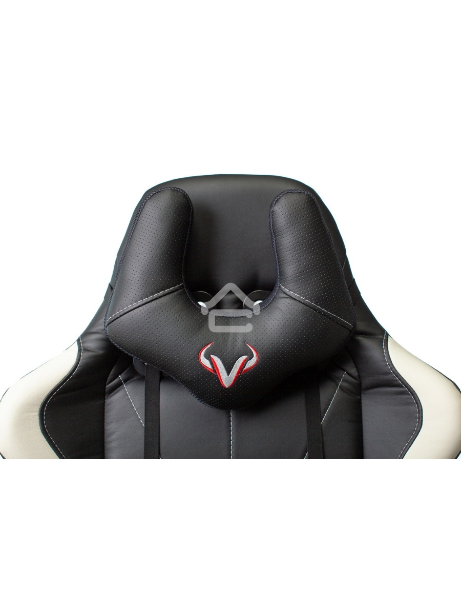 Кресло игровое Бюрократ VIKING 5 AERO WHITE черный/белый искусственная кожа