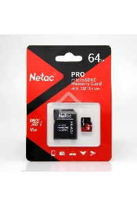Флеш карта MicroSD card Netac P500 Extreme Pro 64GB, retail version w/SD adapter