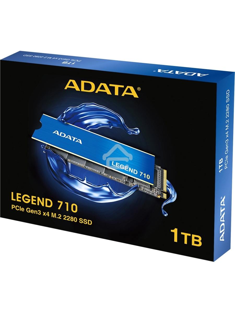 Накопитель SSD ADATA LEGEND 710, 1Tb, PCIe 3.0 x4, M.2 2280, NVMe, R/W 2400/1800, с радиатором